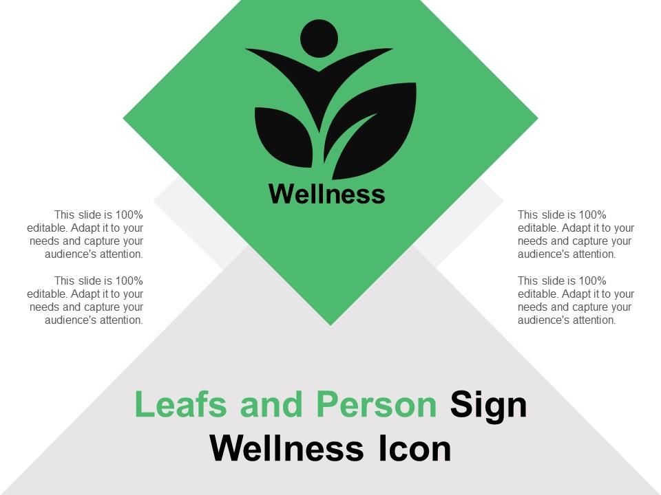 Leafs and person sign wellness icon Slide01