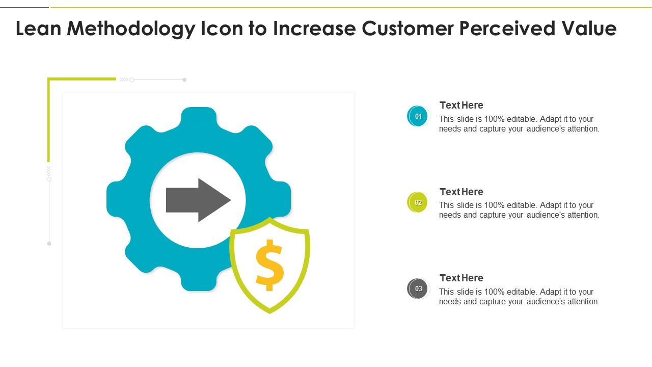 Lean methodology icon to increase customer perceived value Slide01
