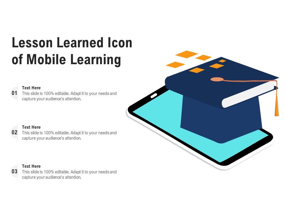 Lesson learned icon of mobile learning Slide01