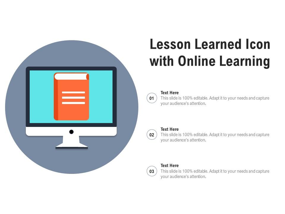 Lesson learned icon with online learning Slide01