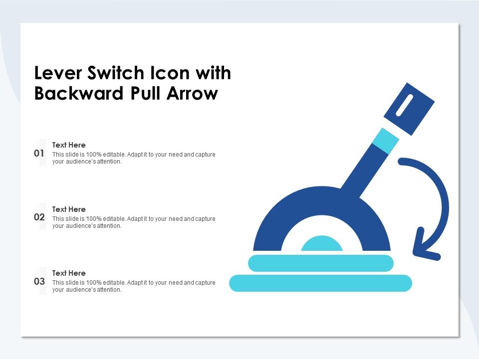 Lever switch icon with backward pull arrow Slide01