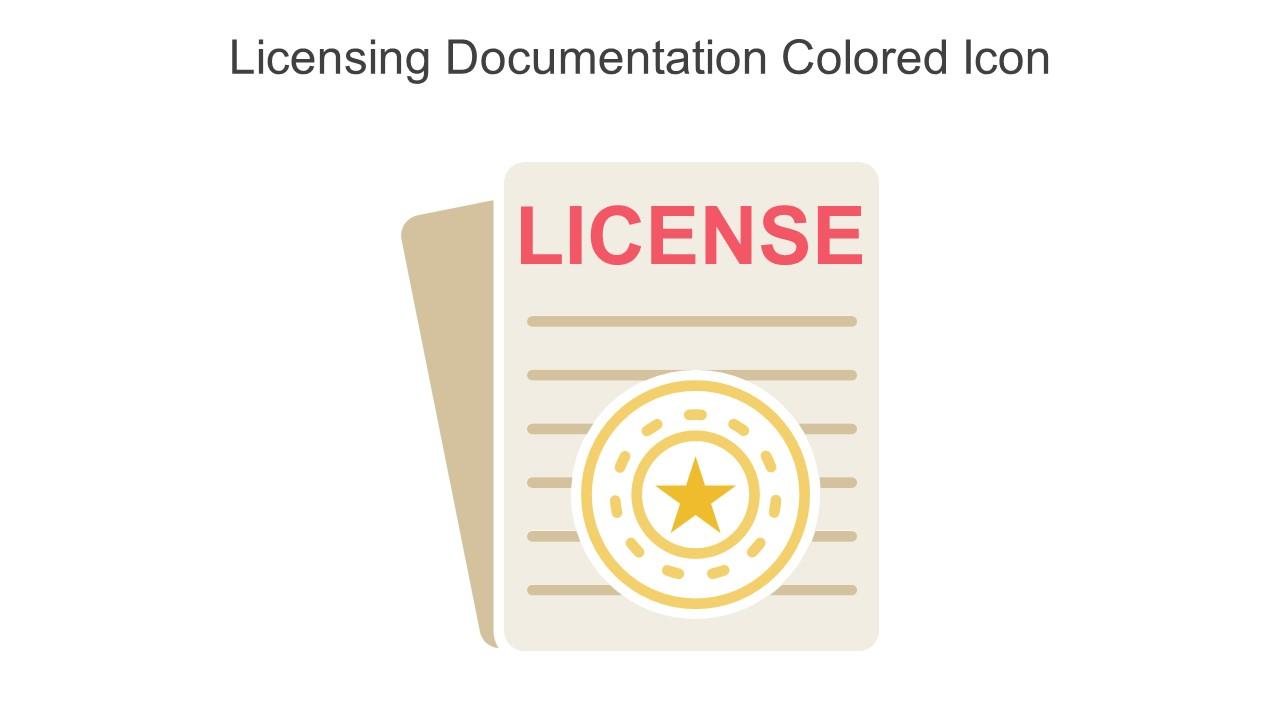 Licensing Documentation Colored Icon In Powerpoint Pptx Png And Editable Eps Format Slide01