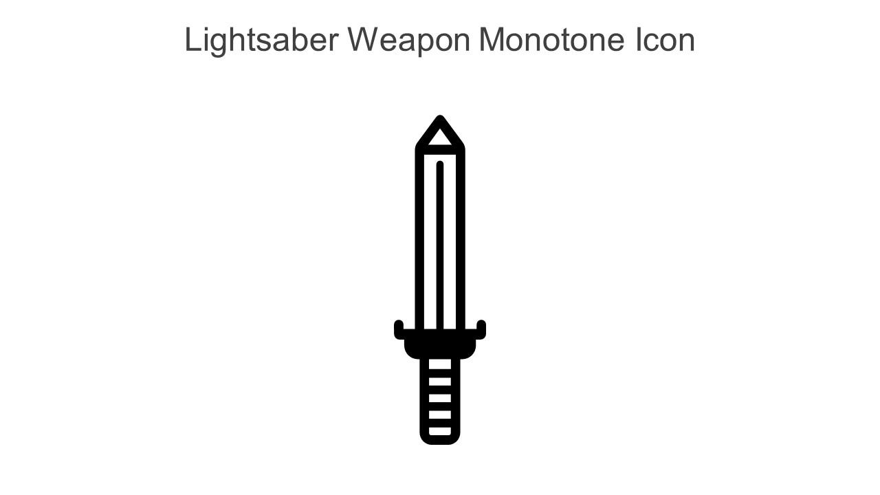 Lightsaber Weapon Monotone Icon In Powerpoint Pptx Png And Editable Eps Format
