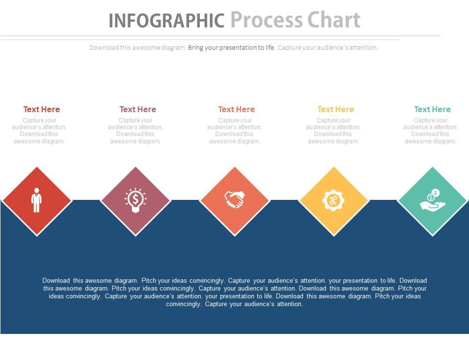 Linear infographics process chart with icons flat powerpoint design Slide01