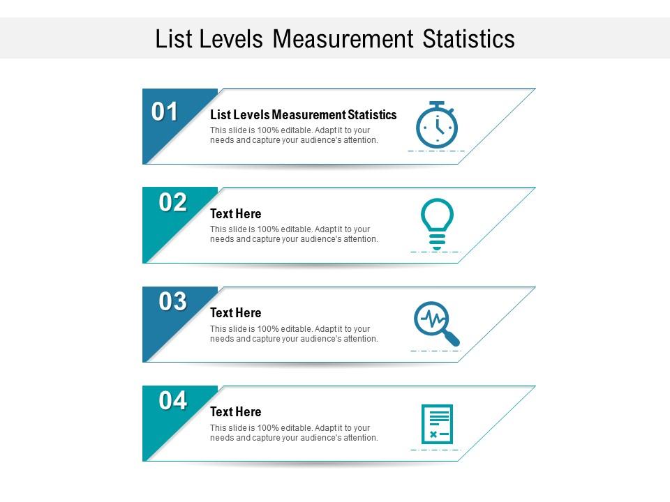List levels measurement statistics ppt powerpoint presentation icon display cpb Slide01