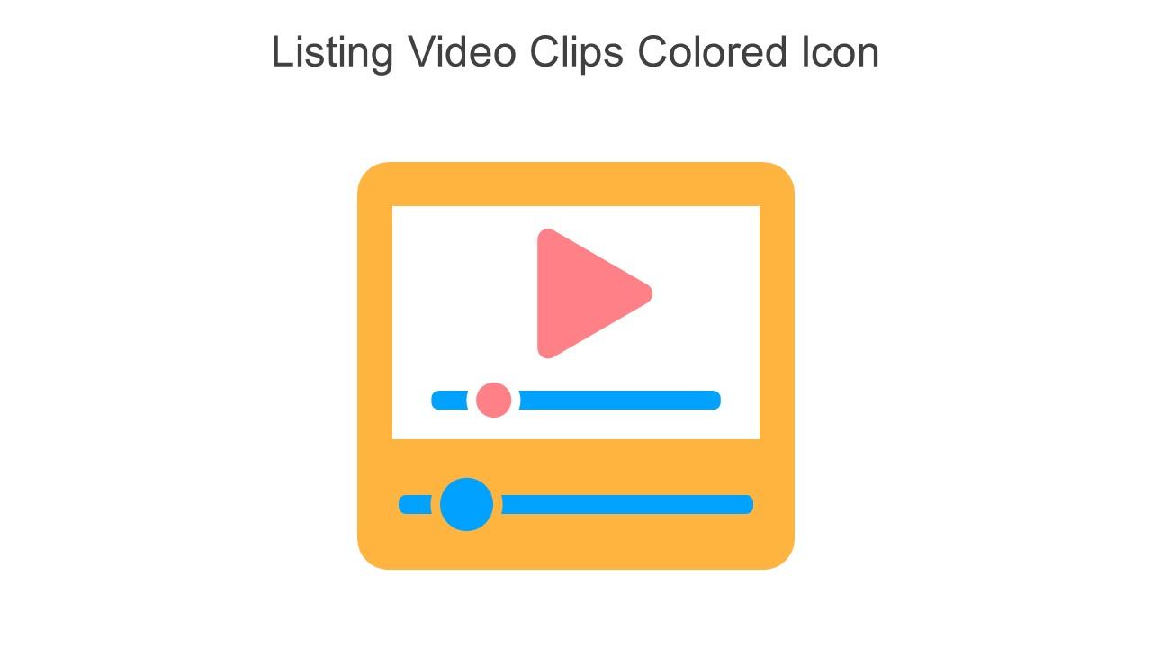 Listing Video Clips Colored Icon In Powerpoint Pptx Png And Editable Eps Format