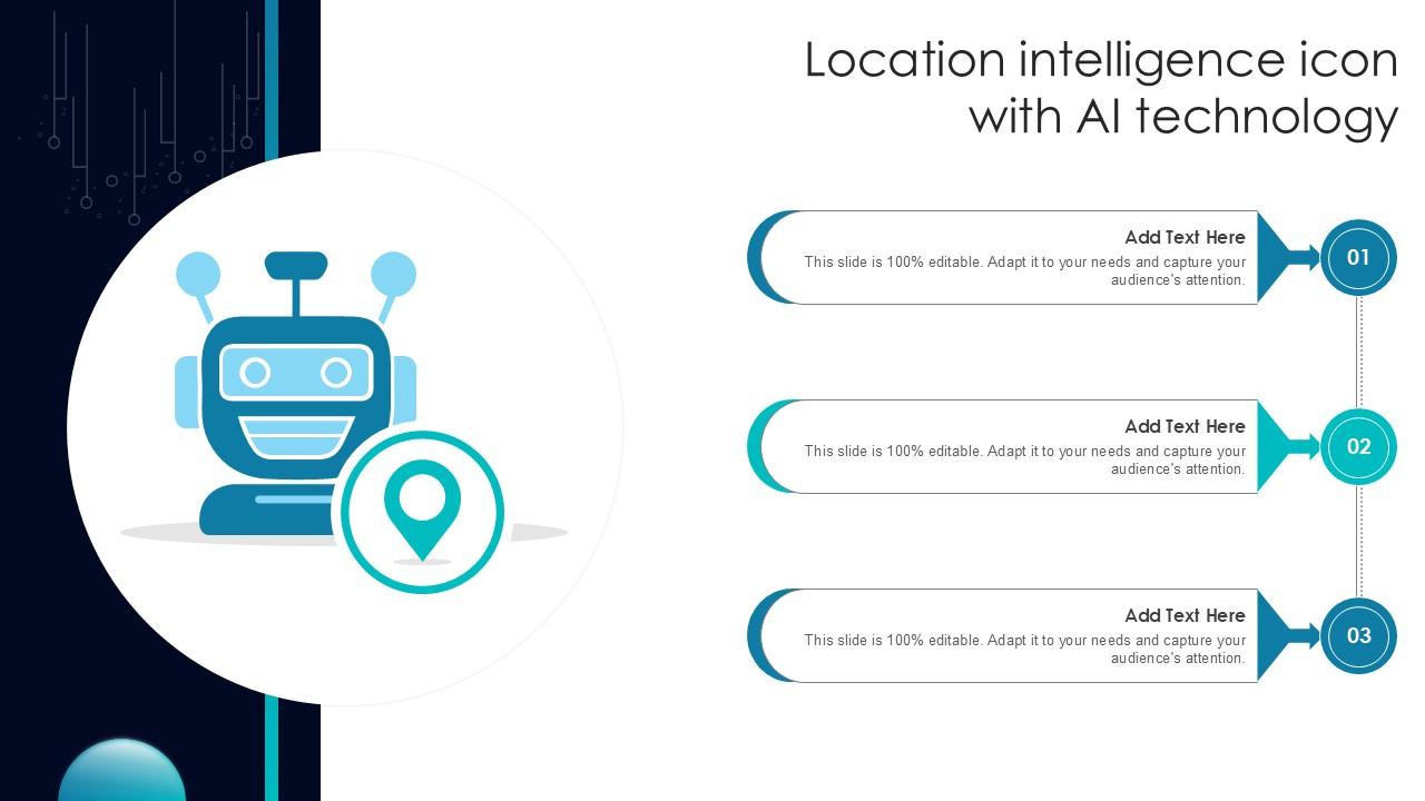 Location Intelligence Icon With Ai Technology Ppt Presentation