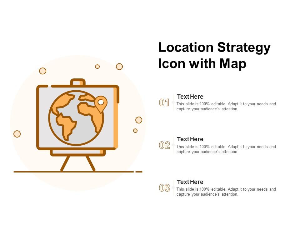 Location strategy icon with map Slide01