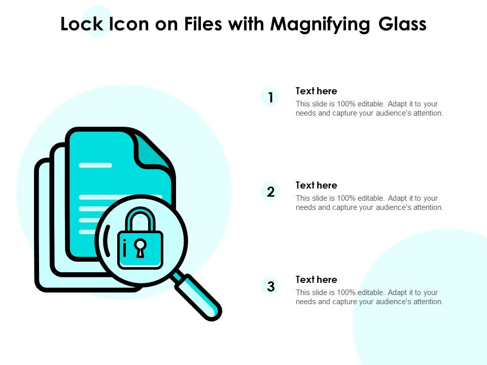 Lock icon on files with magnifying glass Slide01