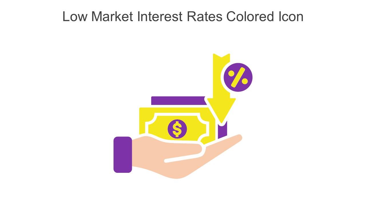 Low Market Interest Rates Colored Icon In Powerpoint Pptx Png And Editable Eps Format