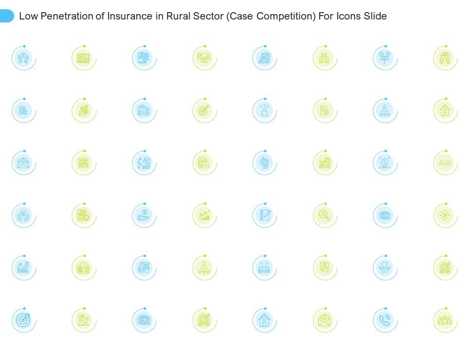Low penetration of insurance in rural sector case competition for icons slide ppt formats Slide01