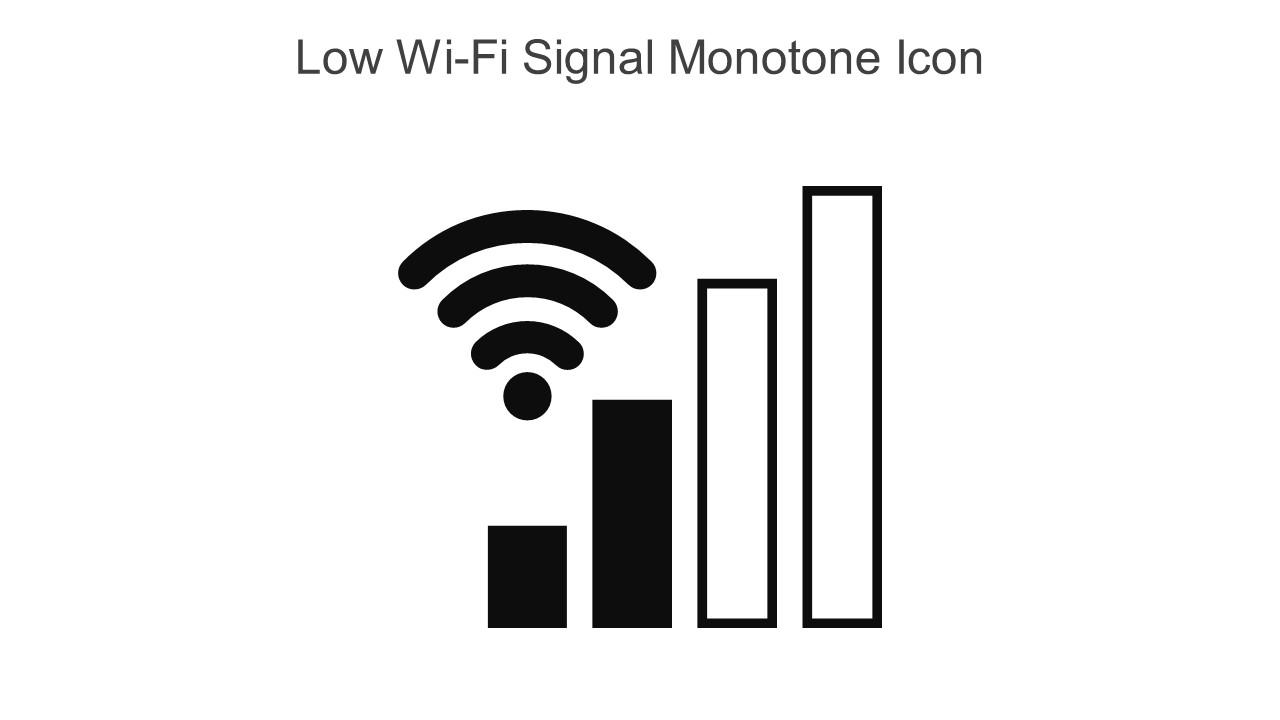 Low Wi Fi Signal Monotone Icon In Powerpoint Pptx Png And Editable Eps Format