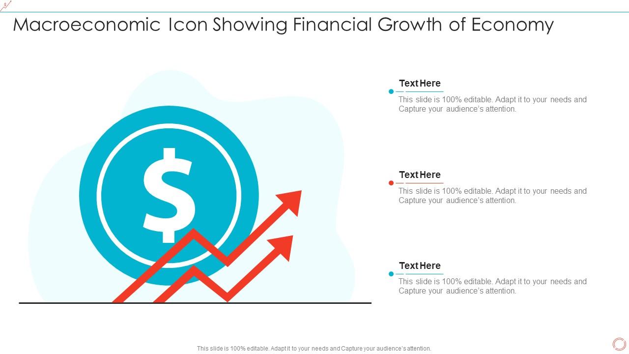 Macroeconomic Icon Showing Financial Growth Of Economy Slide01