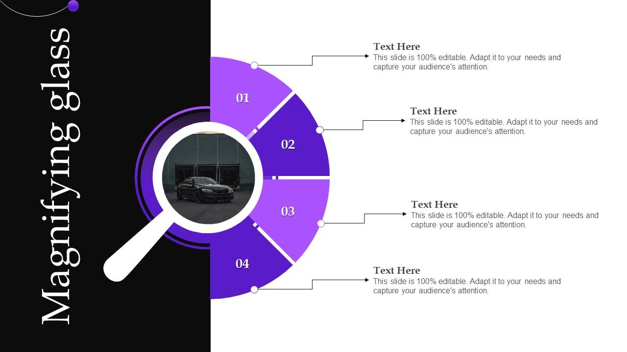 Magnifying Glass Implementing Automobile Marketing Strategy To Drive Sales Ppt Icon Tips
