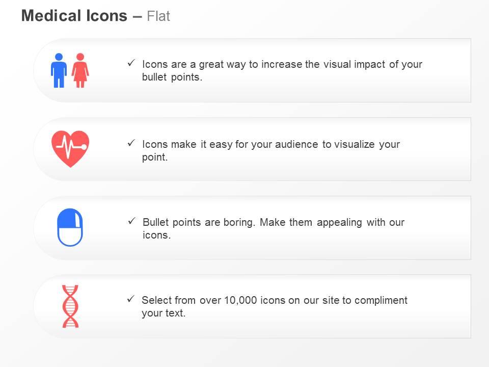 Male female heart capsule dna strand ppt icons graphics Slide01