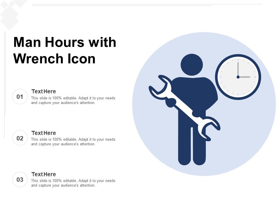 Man hours with wrench icon Slide01