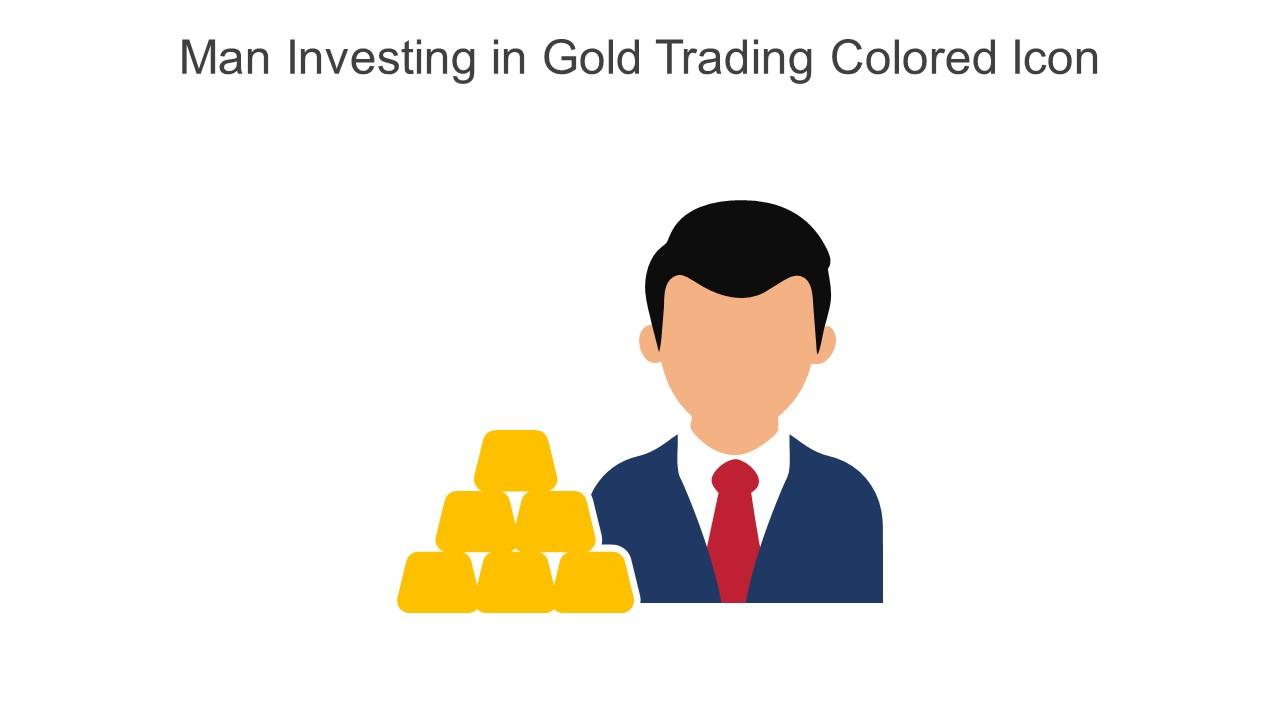 Man Investing In Gold Trading Colored Icon In Powerpoint Pptx Png And Editable Eps Format