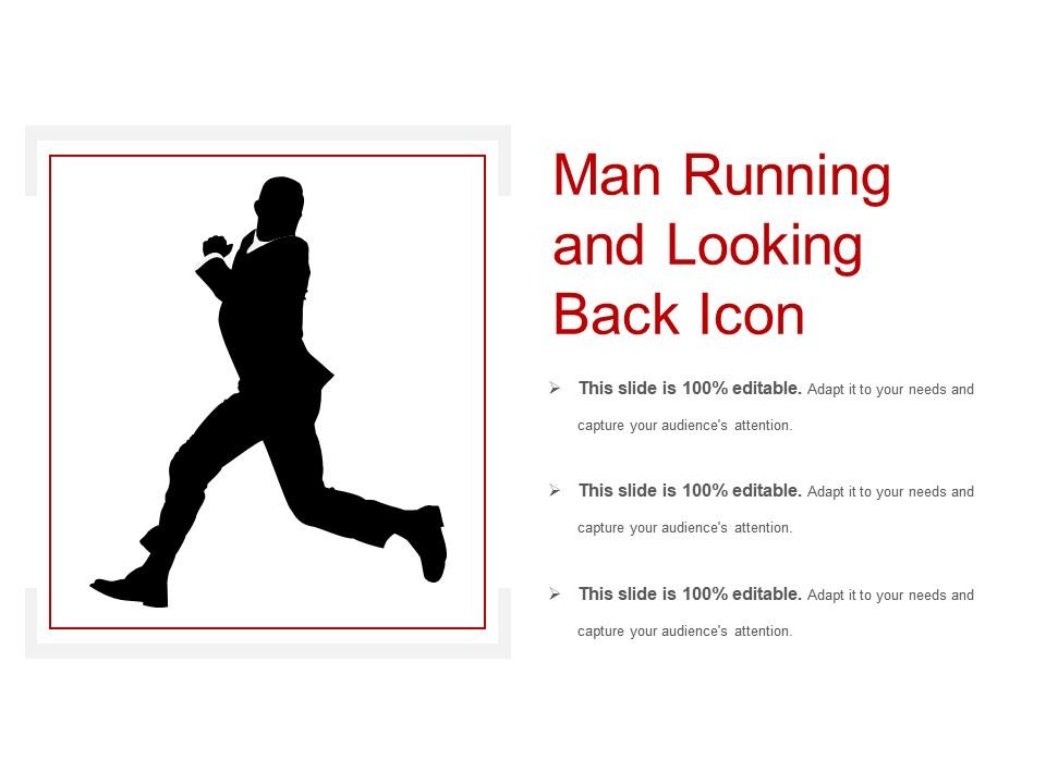 Man running and looking back icon Slide01