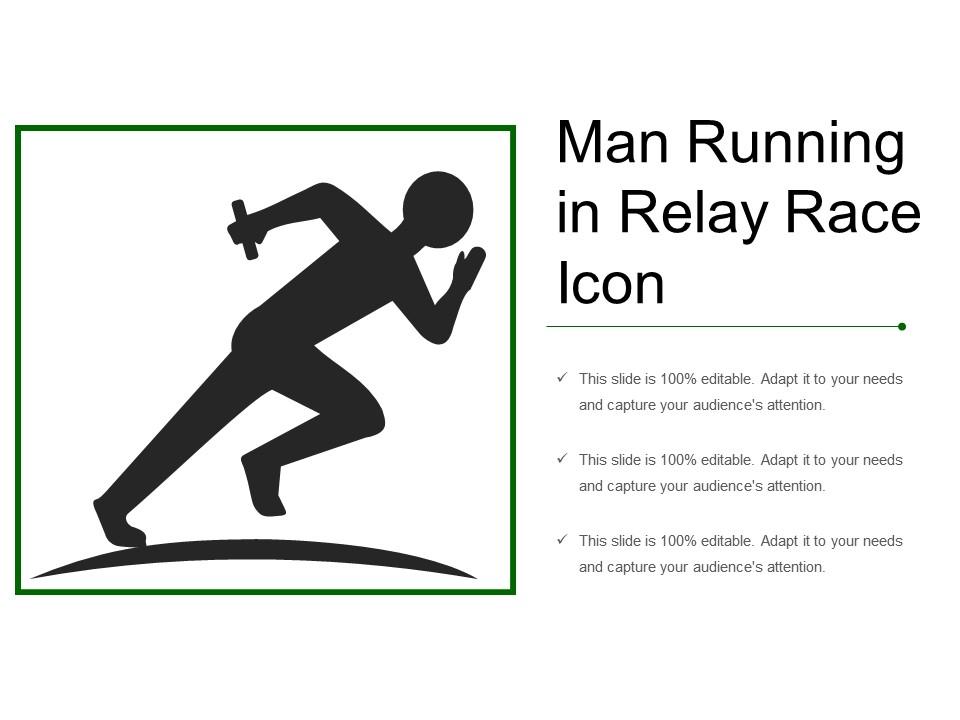 Man running in relay race icon Slide01