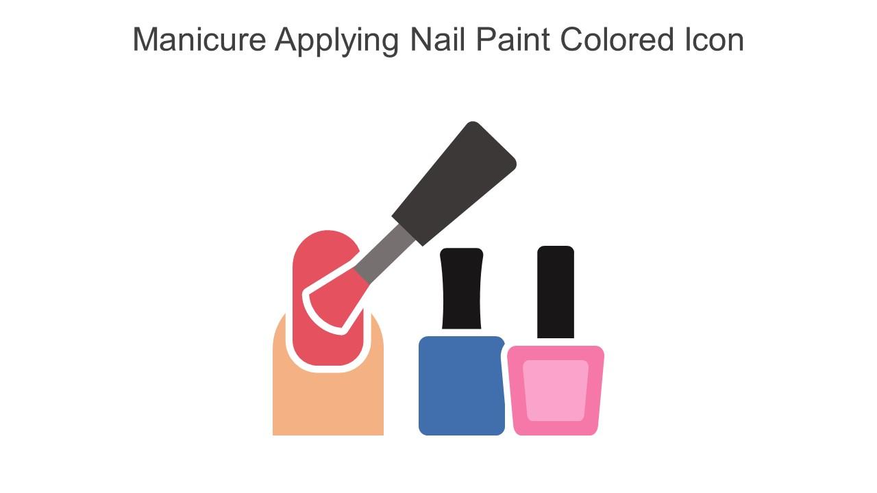 Manicure Applying Nail Paint Colored Icon In Powerpoint Pptx Png And Editable Eps Format Slide01