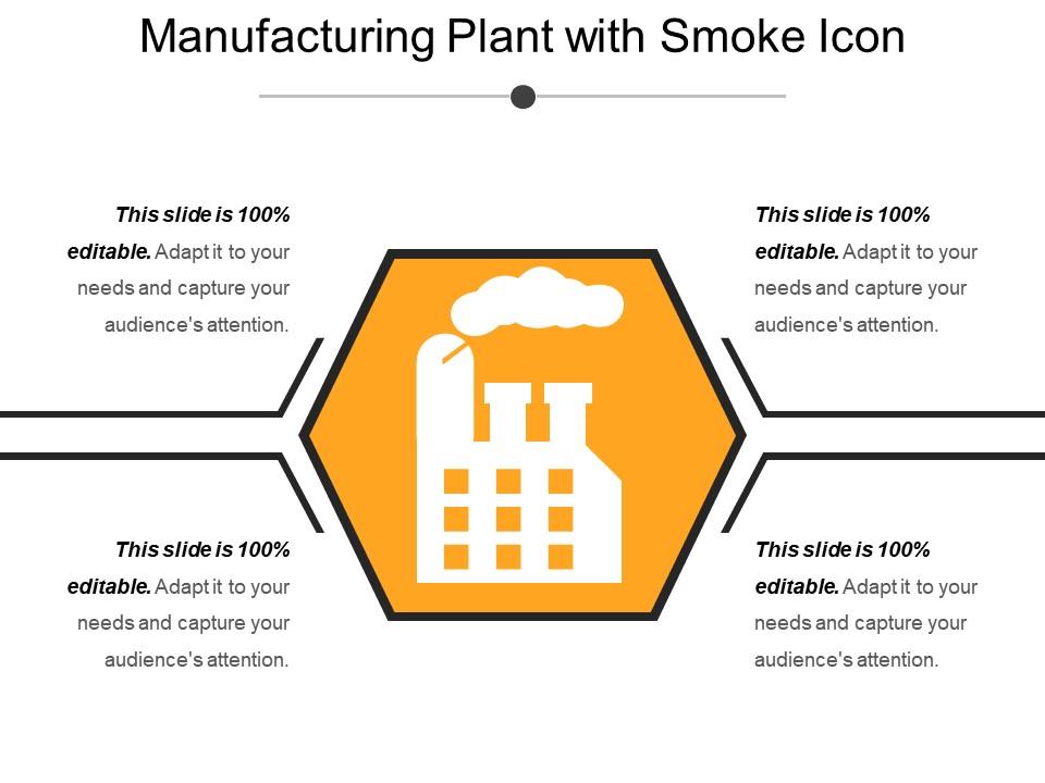 Manufacturing plant with smoke icon Slide01