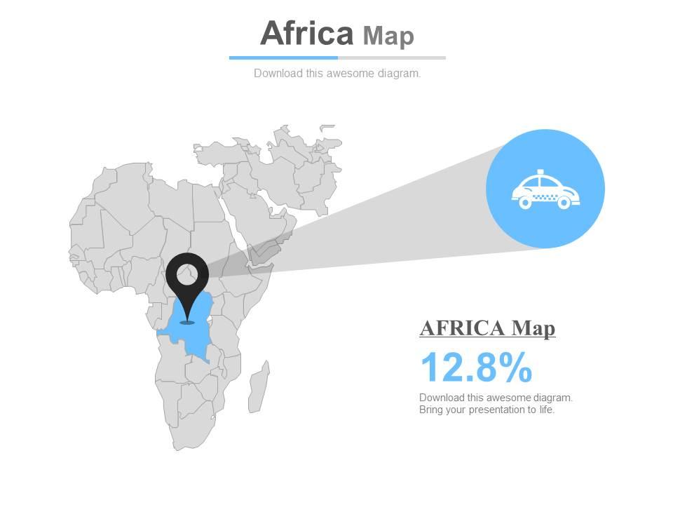 Map of africa with vehicle percentage icons powerpoint slides Slide01