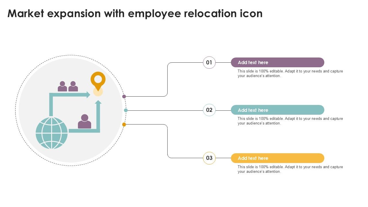 Market Expansion With Employee Relocation Icon Ppt Powerpoint Slide01