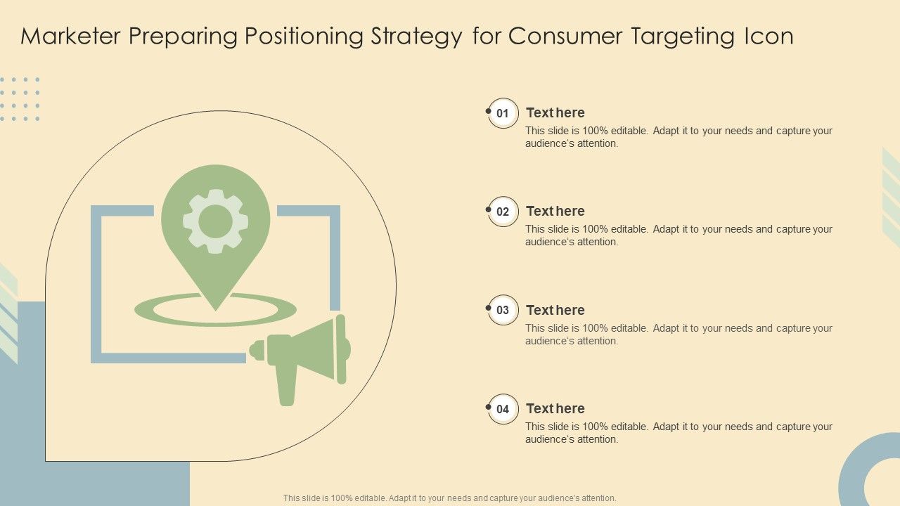 Marketer Preparing Positioning Strategy For Consumer Targeting Icon Slide01
