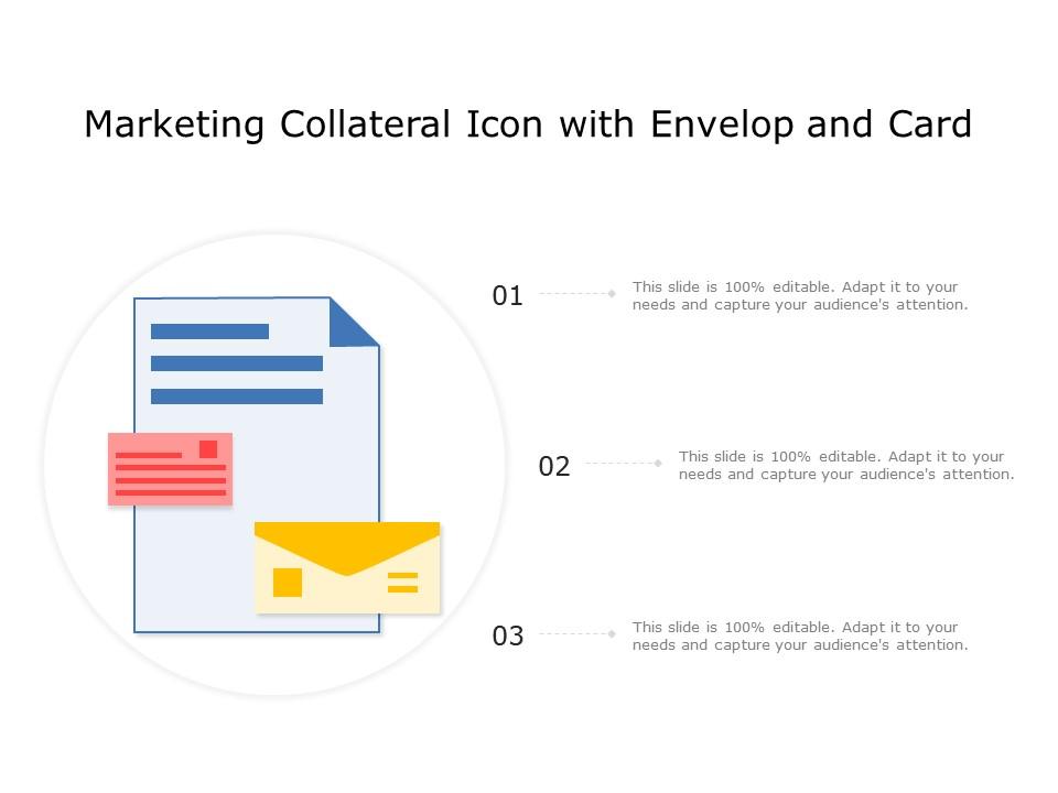 Marketing collateral icon with envelop and card Slide01