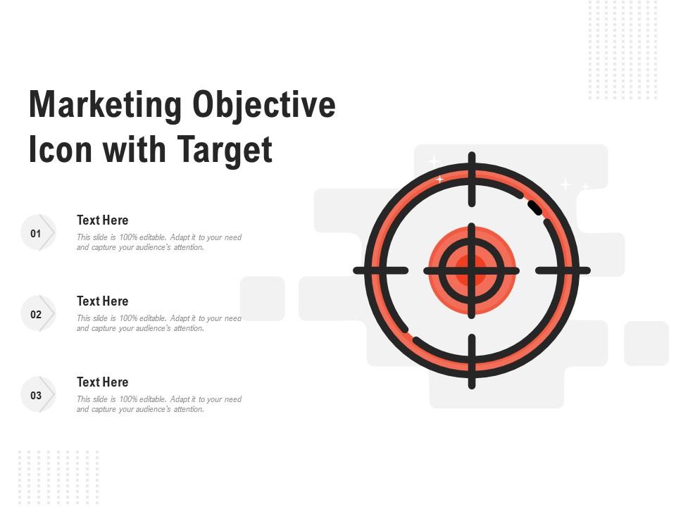 Marketing objective icon with target Slide01