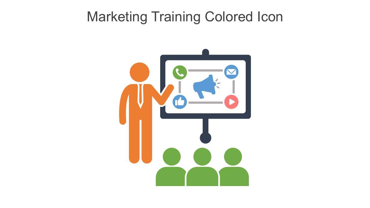 Marketing Training Colored Icon In Powerpoint Pptx Png And Editable Eps Format
