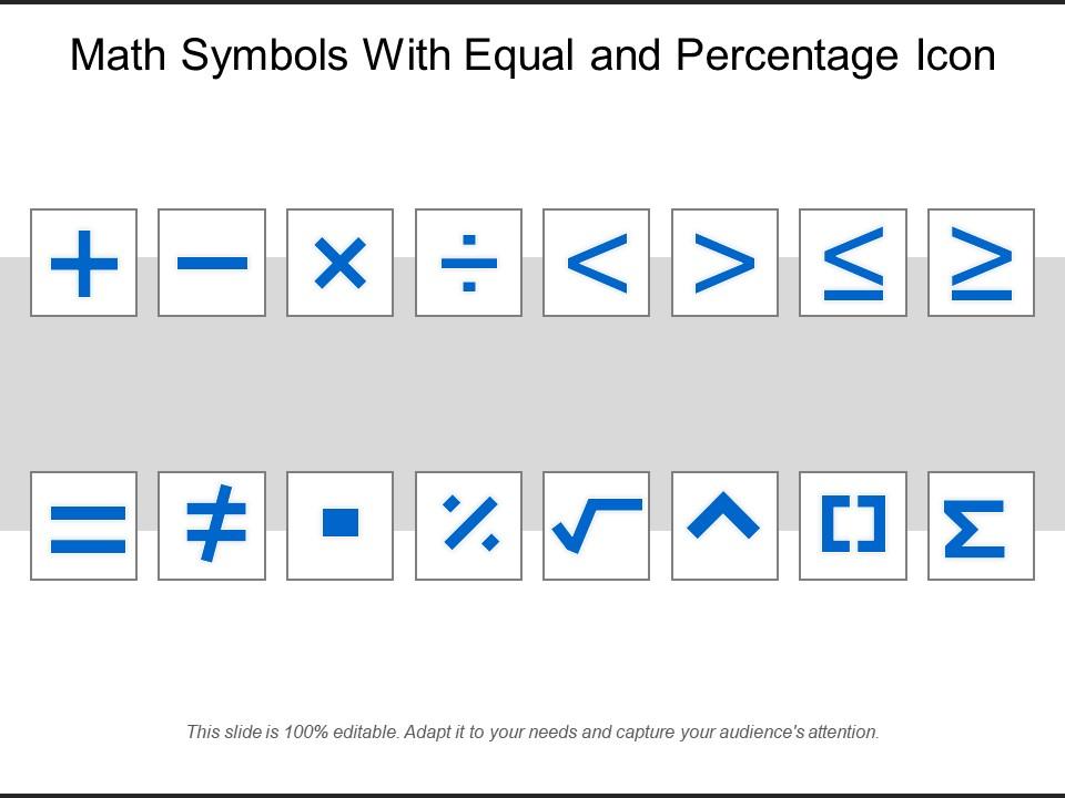 Math symbols with equal and percentage icon Slide01