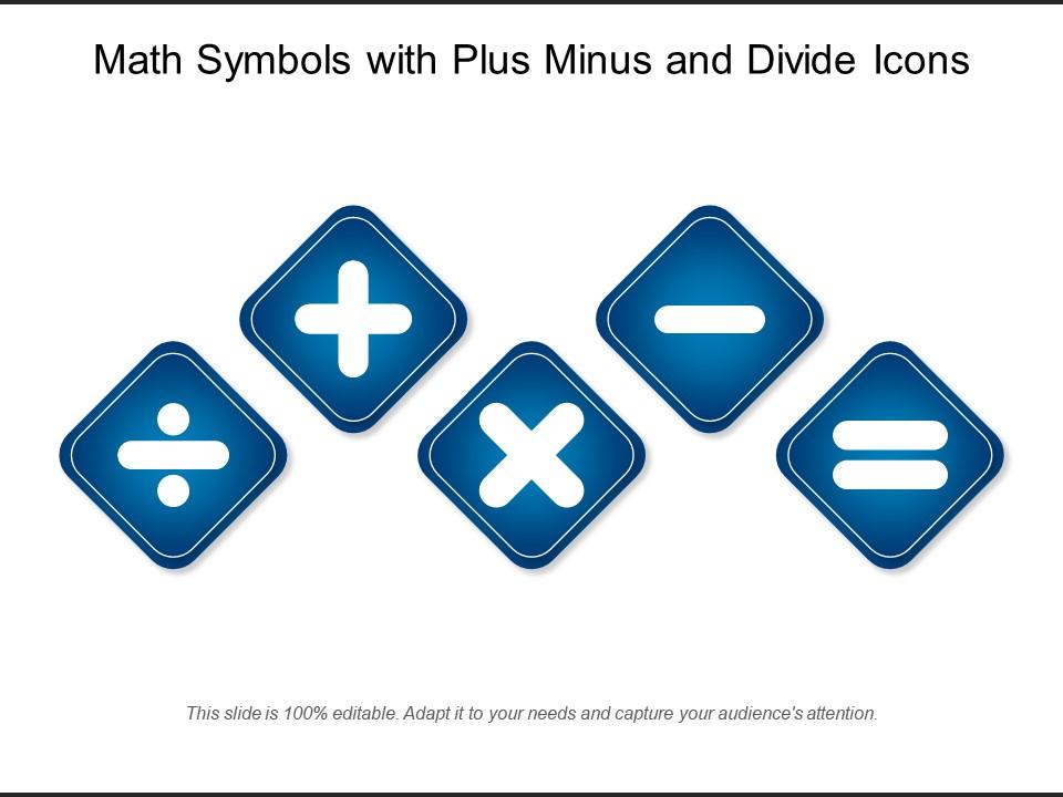Math symbols with plus minus and divide icons Slide01