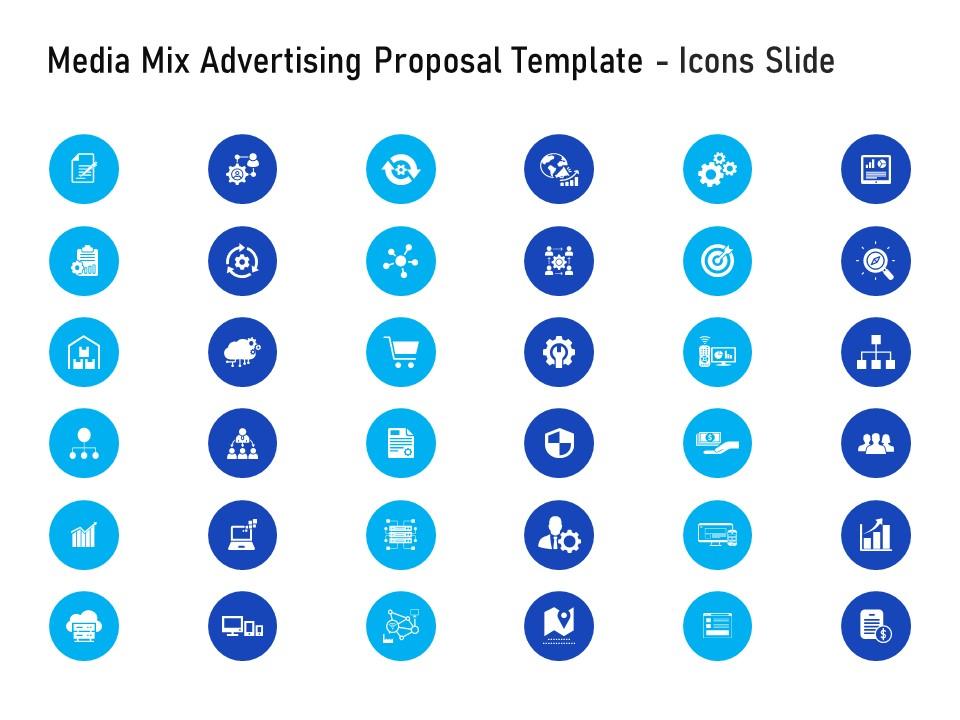 Media mix advertising proposal template icons slide ppt powerpoint presentation portfolio graphics Slide01
