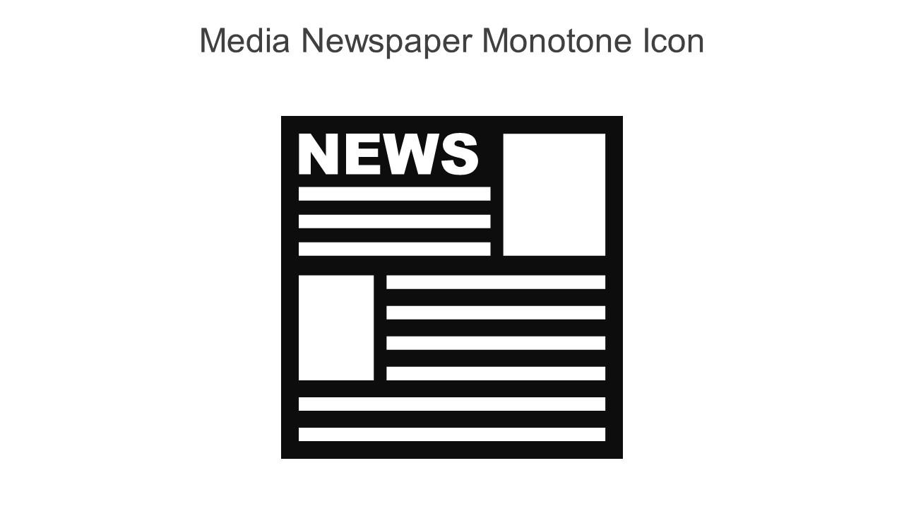 Media Newspaper Monotone Icon In Powerpoint Pptx Png And Editable Eps Format
