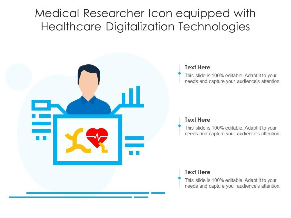 Medical researcher icon equipped with healthcare digitalization technologies Slide01