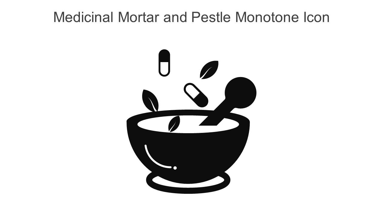 Medicinal Mortar And Pestle Monotone Icon In Powerpoint Pptx Png And Editable Eps Format Slide01