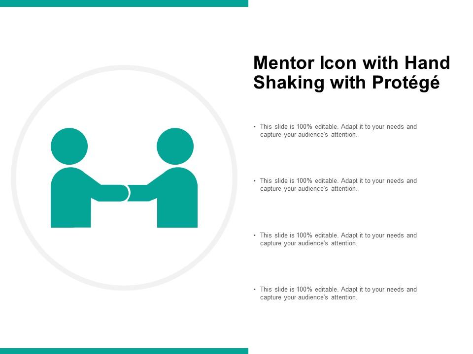 Mentor icon with hand shaking with protege Slide01