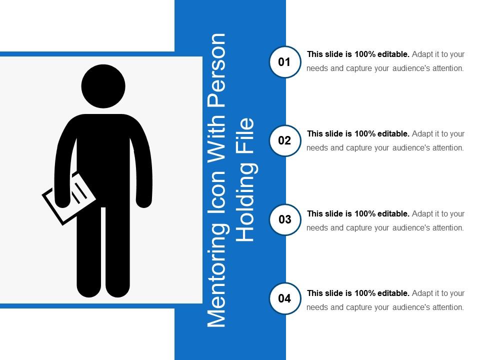 Mentoring icon with person holding file Slide01