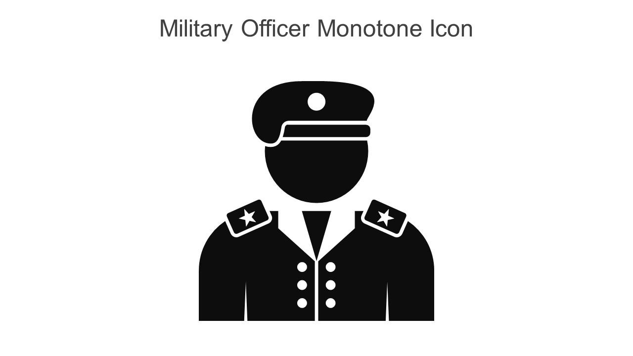 Military Officer Monotone Icon In Powerpoint Pptx Png And Editable Eps Format