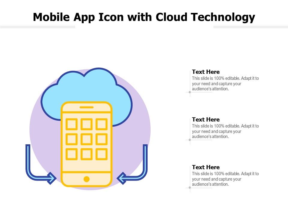 Mobile app icon with cloud technology Slide01