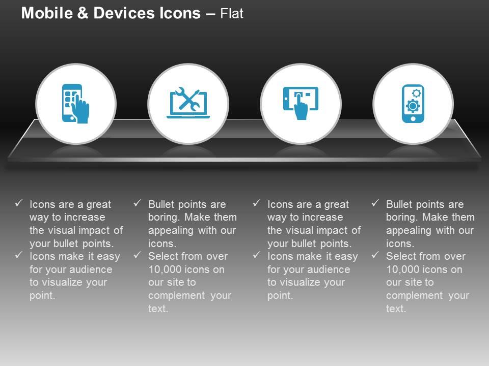 Mobile apps laptop and mobile settings ppt icons graphics Slide01