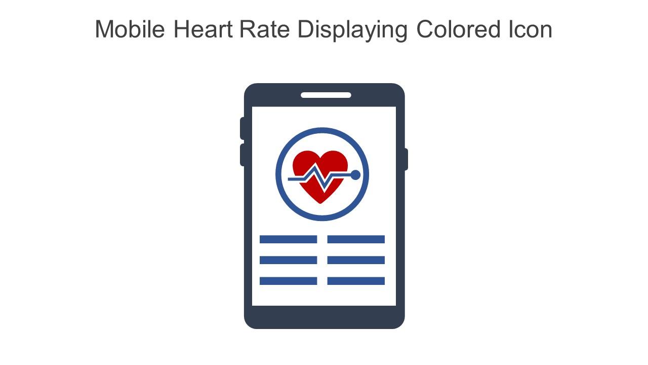 Mobile Heart Rate Displaying Colored Icon In Powerpoint Pptx Png And Editable Eps Format