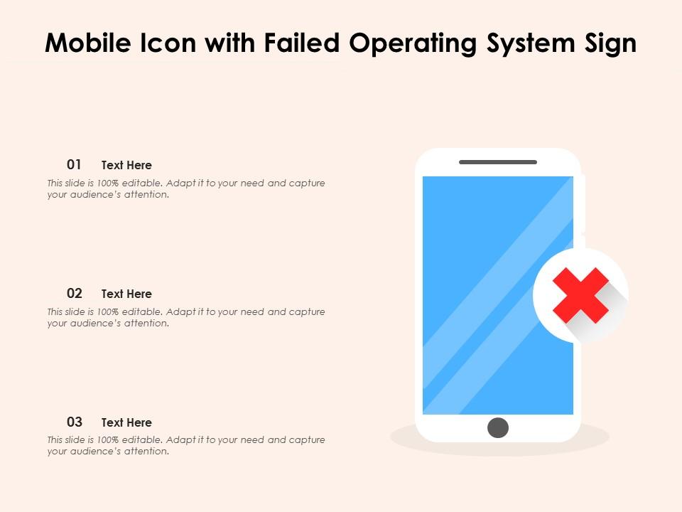 Mobile icon with failed operating system sign Slide01