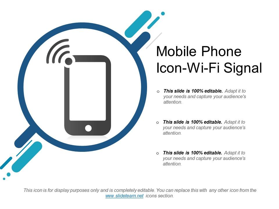 Mobile phone icon wi fi signal Slide01