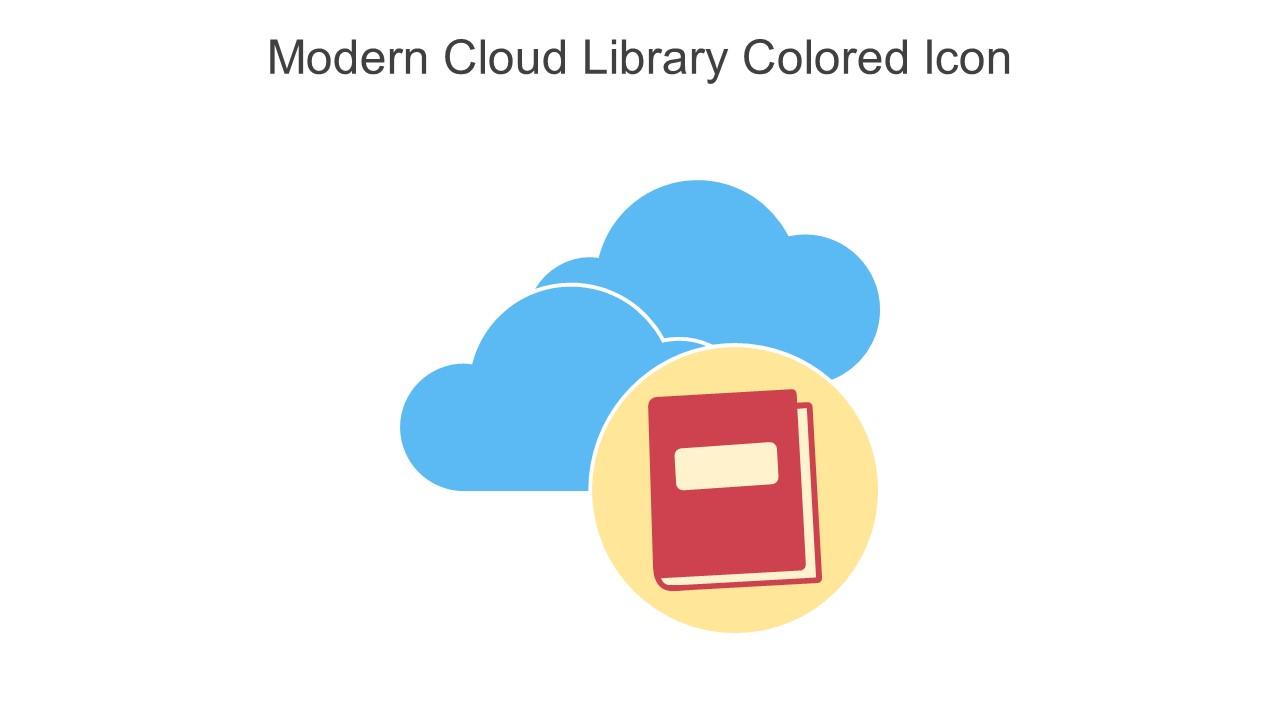 Modern Cloud Library Colored Icon In Powerpoint Pptx Png And Editable Eps Format