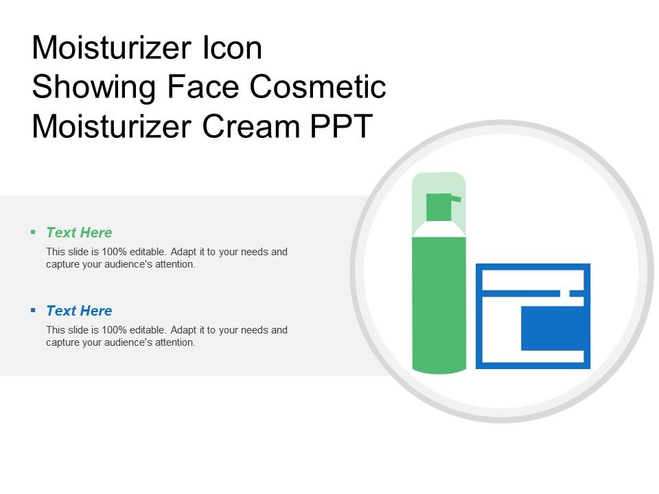 Moisturizer icon showing face cosmetic moisturizer cream ppt Slide01
