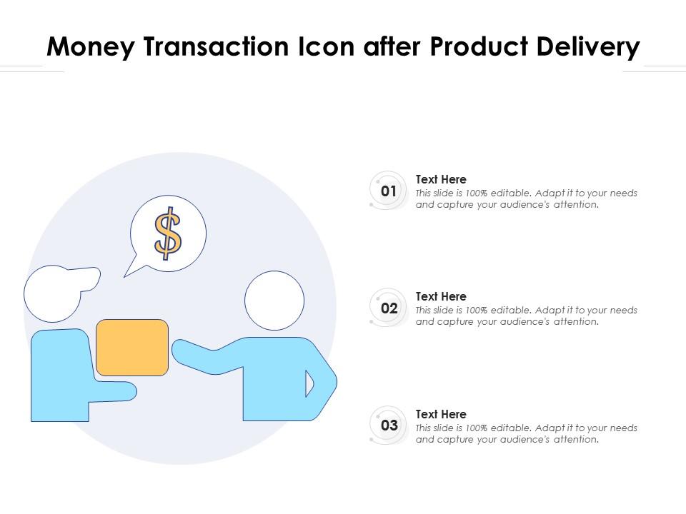 Money transaction icon after product delivery Slide01