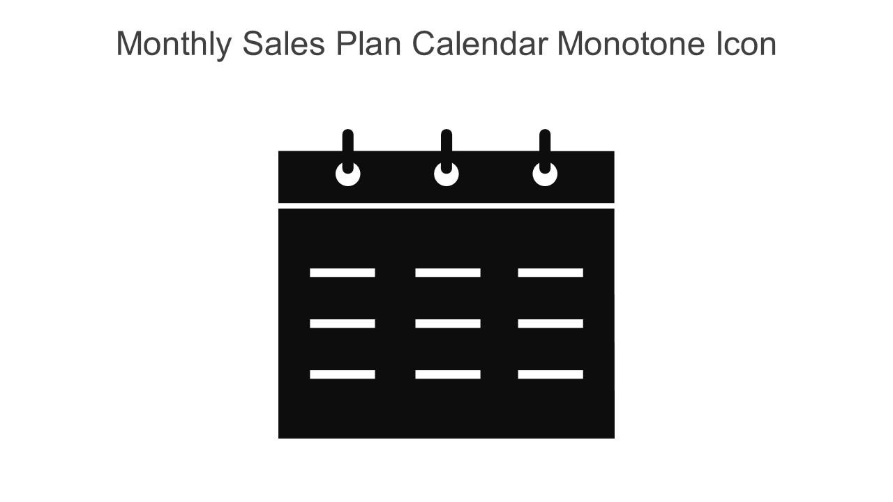 Monthly Sales Plan Calendar Monotone Icon In Powerpoint Pptx Png And Editable Eps Format Slide01