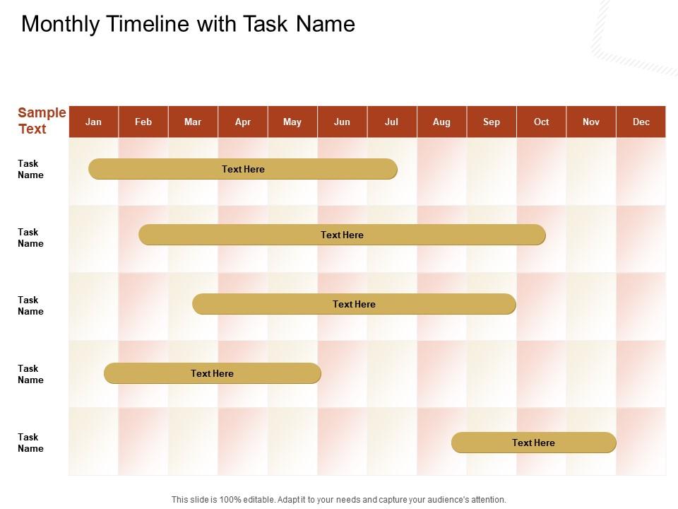 Monthly timeline with task name m2348 ppt powerpoint presentation icon design inspiration Slide01